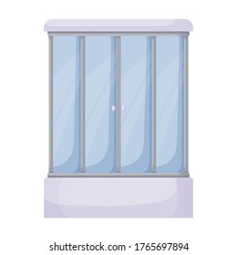 Shower cabin vector icon.Cartoon vector icon isolated on white background shower cabin.