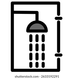 Shower cabinet icon symbol - Shower to get clean vector illustration