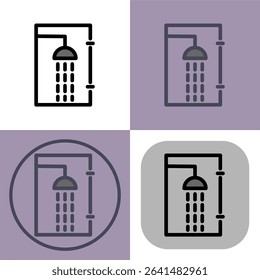Shower cabinet icon symbol - Shower to get clean vector illustration.