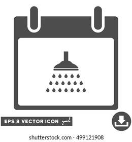 Shower Calendar Day icon. Vector EPS illustration style is flat iconic symbol, gray color.