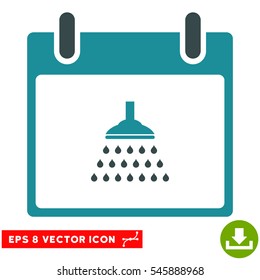 Shower Calendar Day icon. Vector EPS illustration style is flat iconic bicolor symbol, soft blue colors.