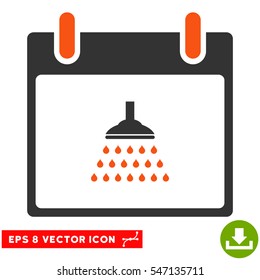 Shower Calendar Day icon. Vector EPS illustration style is flat iconic bicolor symbol, orange and gray colors.