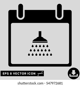 Shower Calendar Day icon. Vector EPS illustration style is flat iconic symbol, black color.