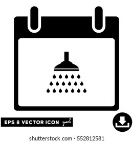 Shower Calendar Day icon. Vector EPS illustration style is flat iconic symbol, black color.