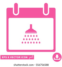 Shower Calendar Day icon. Vector EPS illustration style is flat iconic symbol, pink color.