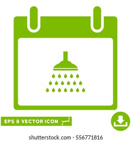 Shower Calendar Day icon. Vector EPS illustration style is flat iconic symbol, eco green color.