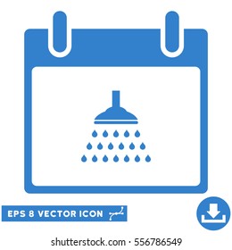 Shower Calendar Day icon. Vector EPS illustration style is flat iconic symbol, cobalt color.