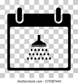 Shower Calendar Day icon. Vector illustration style is flat iconic symbol, black color, transparent background. Designed for web and software interfaces.