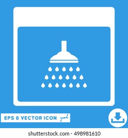 Shower Calendar Page icon. Vector EPS illustration style is flat iconic symbol, white color.
