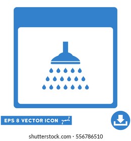 Shower Calendar Page icon. Vector EPS illustration style is flat iconic symbol, cobalt color.
