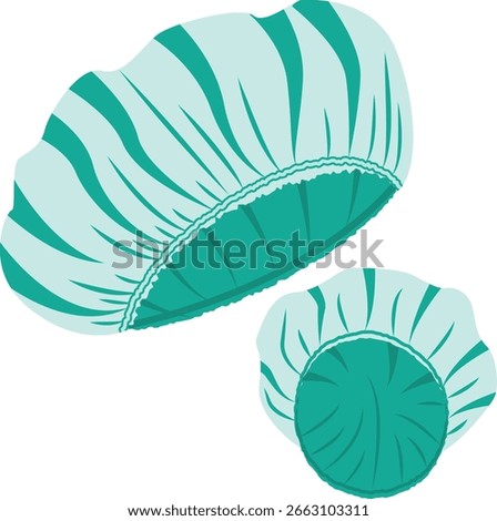 shower cap, Blue waterproof shower cap vector.