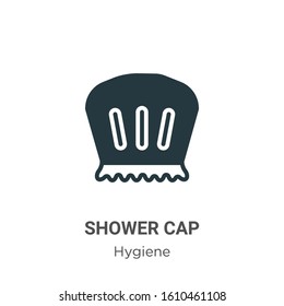 Shower Cap Glyph Icon Vector On White Background. Flat Vector Shower Cap Icon Symbol Sign From Modern Hygiene Collection For Mobile Concept And Web Apps Design.