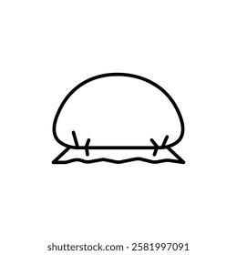 Shower cap icon Flat vector set outline