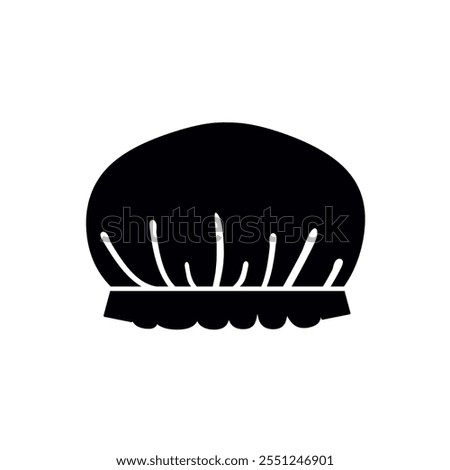 Shower cap icon isolated on white background.