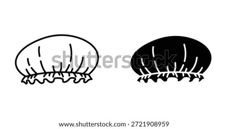 Shower cap icon set. Shower cap vector symbol in black filled and outlined style.