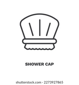 shower cap icon. Thin line shower cap icon from Hygiene and Sanitation collection. Outline vector isolated on white background. Editable shower cap symbol can be used web and mobile