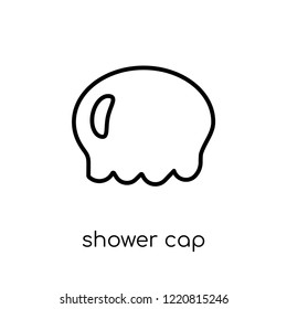 Shower Cap Icon. Trendy Modern Flat Linear Vector Shower Cap Icon On White Background From Thin Line Collection, Outline Vector Illustration