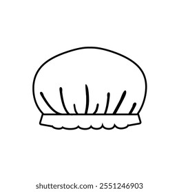 Shower cap line icon isolated on white background.