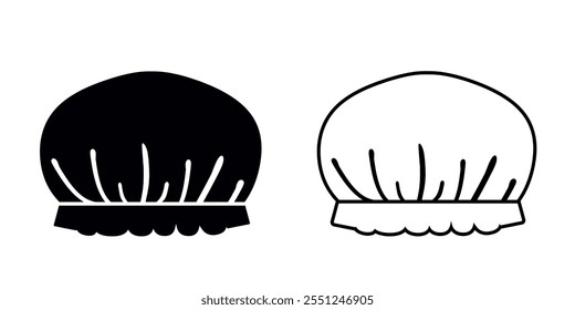 Shower cap set icon isolated on white background.