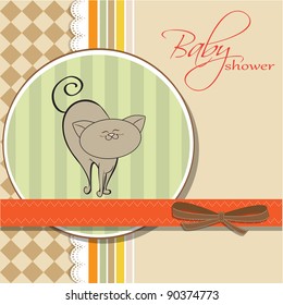 shower card with cat