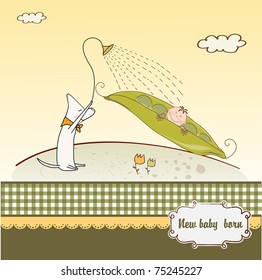 shower  card with  cute pea bean and dog