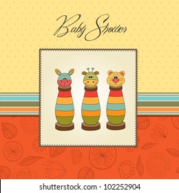 shower card with toys
