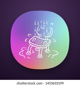 Shower chair app icon. Device for physically disabled people. Paralyzed patient personal hygiene equipment. UI/UX user interface. Web or mobile application. Vector isolated illustration