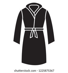 shower coat human uniform vector icon, modern concept, glyph style, black and white color