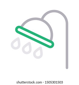 shower colour line vector icon