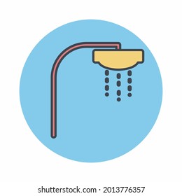 Shower - Colour Mate Style.Can be used in web and mobile.Logo element illustration.symbol design.Editable stroke