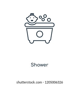 Shower concept line icon. Linear Shower concept outline symbol design. This simple element illustration can be used for web and mobile UI/UX.