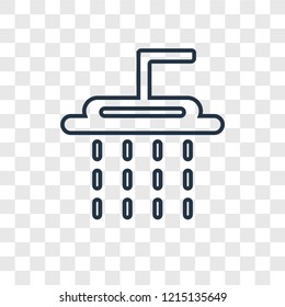 Shower concept vector linear icon isolated on transparent background, Shower concept transparency concept in outline style
