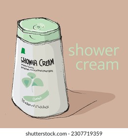 shower cream sketch pencil style