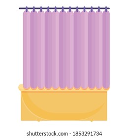 Shower curtain clean icon. Cartoon of shower curtain clean vector icon for web design isolated on white background
