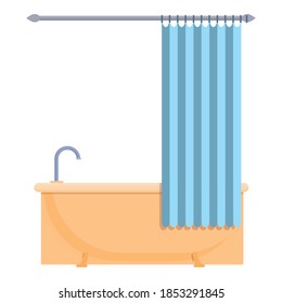 Shower curtain hygiene icon. Cartoon of shower curtain hygiene vector icon for web design isolated on white background