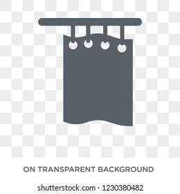 Shower curtain icon. Shower curtain design concept from Furniture and household collection. Simple element vector illustration on transparent background.