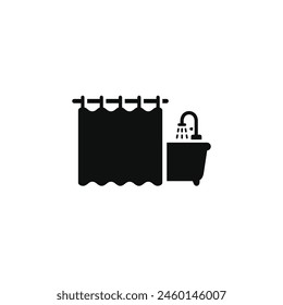 Shower curtain icon isolated on white background