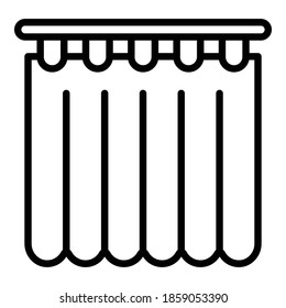 Shower curtain icon. Outline shower curtain vector icon for web design isolated on white background