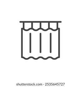 Shower curtain icon Thin outline art symbol