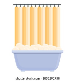 Shower curtain indoor icon. Cartoon of shower curtain indoor vector icon for web design isolated on white background