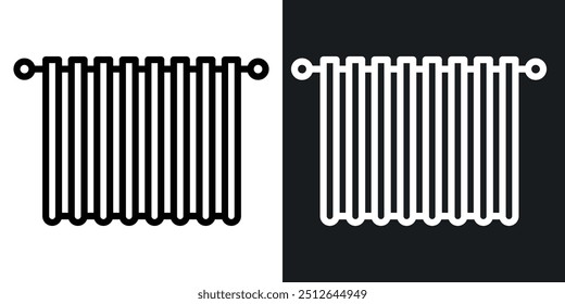 Cortina de ducha delineada icono de colección de Vector.