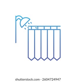 Shower Curtain vector icon stock illustration