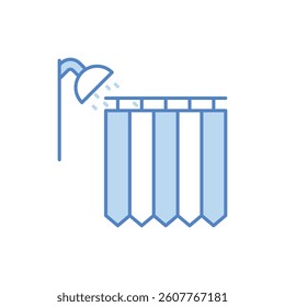 Shower Curtain vector icon stock illustration