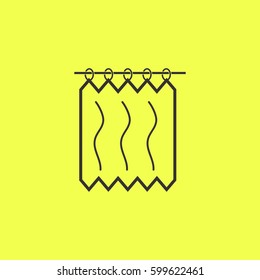 Shower Curtains icon flat. Black pictogram on white background. Vector illustration symbol and bonus button