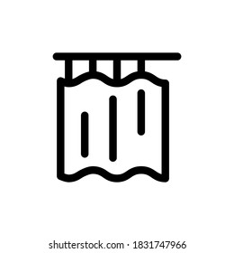 Shower curtains outlined vector icon