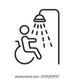 Ducha para minusválidos, cuarto de baño accesible