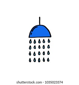 shower doodle icon