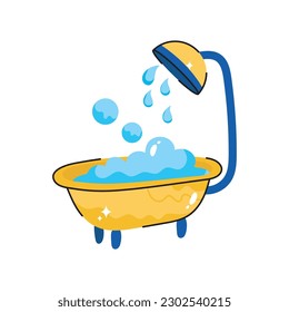 Shower doodle vector outline icon. EPS 10 file