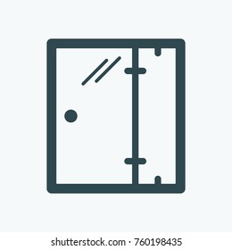 Shower door vector icon