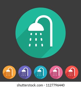 Shower douche icon flat web sign symbol logo label